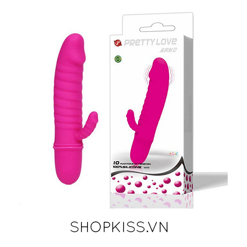 Dương Vật Giả Mini Silicone Gân Mềm Rung Prettylove ARND DV39A