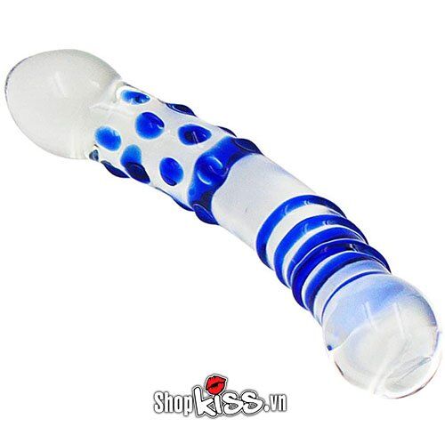 Dương vật thủy tinh mát xa hậu môn chấm bi siêu đẹp, dễ dùng