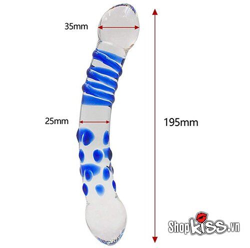 Dương vật thủy tinh mát xa hậu môn chấm bi siêu đẹp, dễ dùng