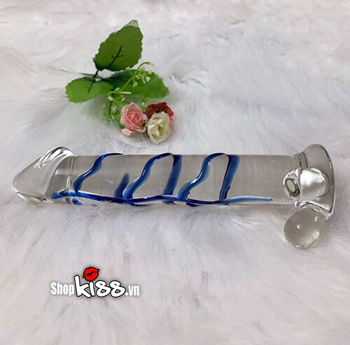 Dương vật thủy tinh gân xanh đồ chơi thủ dâm kích thích điểm G an toàn