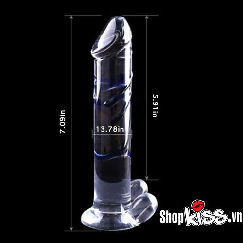 Dương vật thủy tinh gân xanh đồ chơi thủ dâm kích thích điểm G an toàn