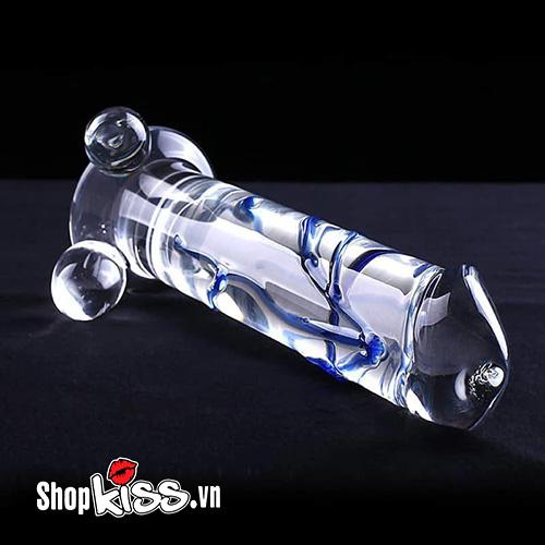 Dương vật thủy tinh gân xanh đồ chơi thủ dâm kích thích điểm G an toàn