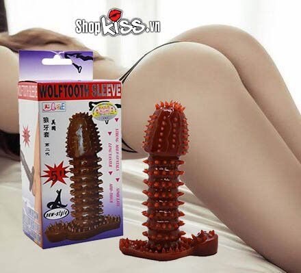 Bao đôn silicon siêu gai màu da nâu tăng kích thước mềm dẻo