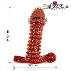 Bao đôn silicon siêu gai màu da nâu tăng kích thước mềm dẻo