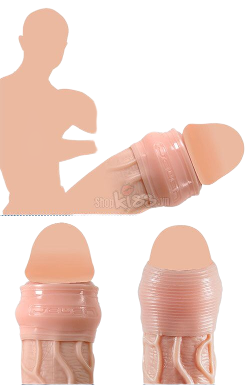 Bộ bao đôn to quy đầu Fore Skin silicon mềm dẻo tăng cực khoái nam giới 