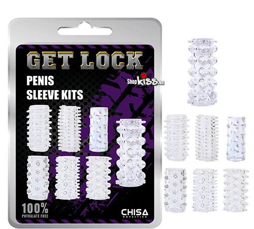 Bộ đôn silicon 7 khúc trong suốt mềm dẻo tăng kích thước dương vật