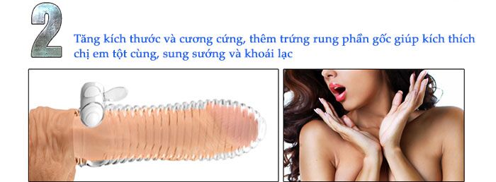 Bao đôn trong suốt có rung Cobiiy tăng kích thước dương vật thăng hoa