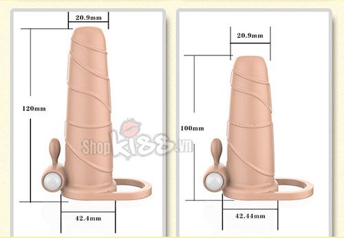 Bao đôn quai đeo hở đầu có rung tăng khoái cảm đôi bên