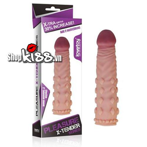 Premium 5cm Square Beaded Penis Sleeve Lovetoy Enhancer