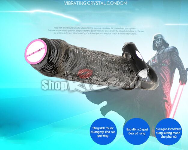 BD35 Black Warrior Vibrating Penis Sleeve Enhance Length