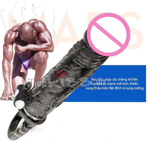 BD35 Black Warrior Vibrating Penis Sleeve Enhance Length