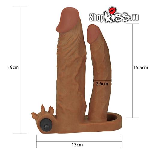 Bao đôn Lovetoy 2 nhánh có rung silicon TPE mềm mại tăng khoái cảm nữ