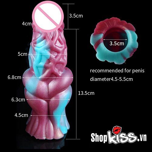 FAAK Soft Ribbed Silicone Penis Extender Delay Ejaculation