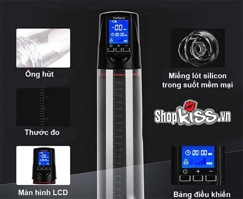 Máy tập to dương vật màn hình LCD thông minh tăng kích thước bền vững