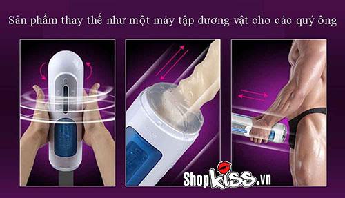 Máy thủ dâm Leten bú mút tự động rung thụt xoay 360 độ sạc điện