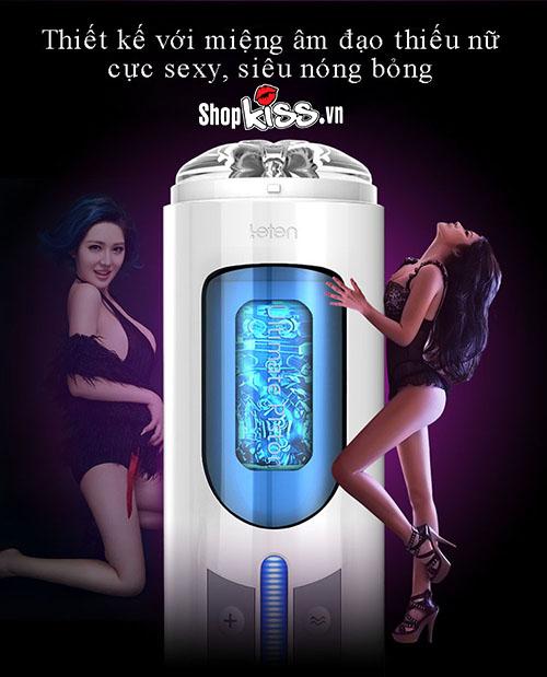 Máy thủ dâm Leten bú mút tự động rung thụt xoay 360 độ sạc điện