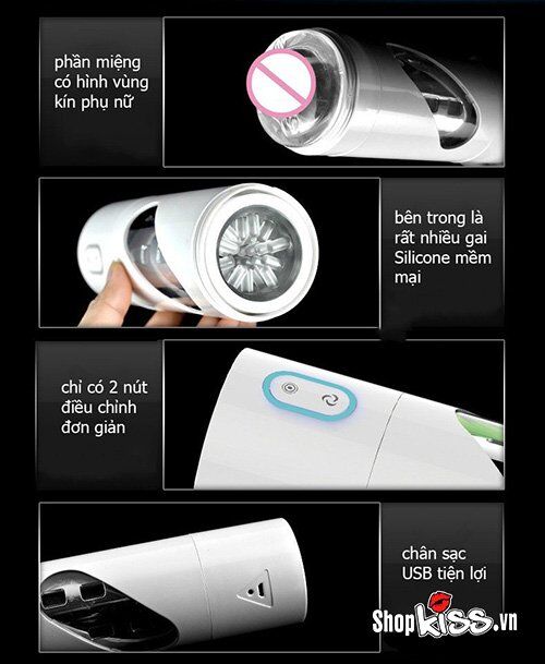 Máy thủ dâm tự động rung xoay Evo Mỹ sạc USB cao cấp