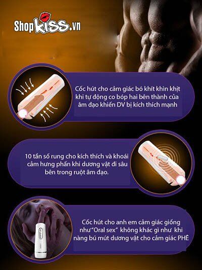 Cốc thủ dâm rung rên như thật Intelligent Vagina Cup đa tần số