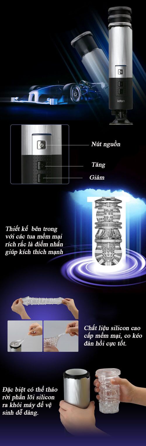 Máy thủ dâm Leten X9 telecopic tự động nhiều chế độ rung