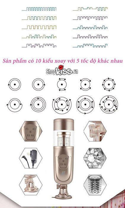 Máy sục dương vật 28 kiểu Flashing Lover pin sạc USB tiện lợi