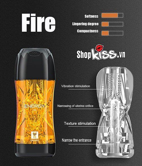 Galaku Energy Male Masturbator Multi-Vibration Orange