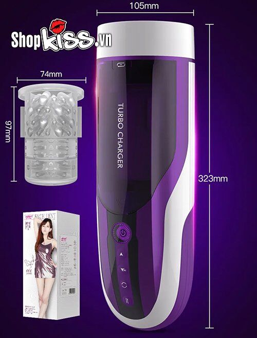 Máy thủ dâm Leten Turbo Charger – Xoay thụt sưởi ấm chân thực