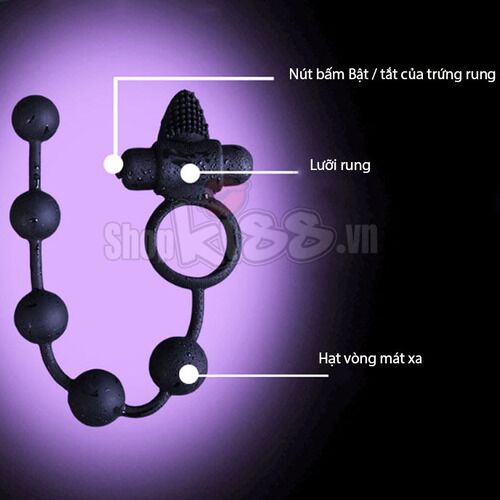 Vòng rung bi hậu môn 3 trong 1 cao cấp kích thích mạnh mẽ nam nữ