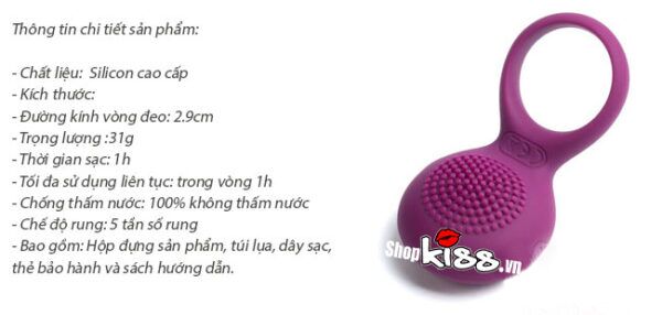 Vòng rung Svakom Tyler silicon cao cấp chống thấm nam giới Mỹ nhập khẩu