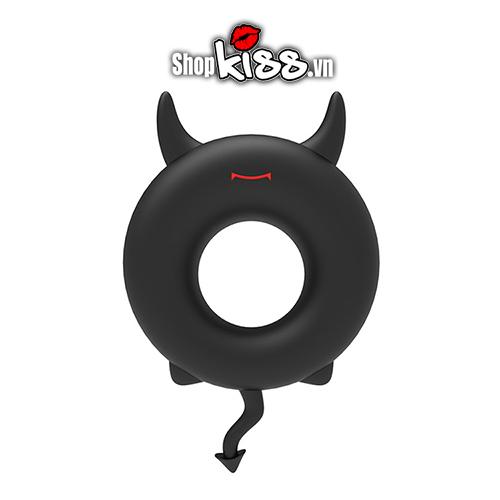 Vòng đeo dương vật quỷ Satan silicone đen mềm mịn cho nam 