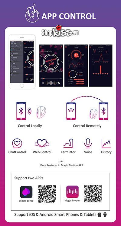 Vòng rung dương vật Magic Dante điều khiển app công nghệ cao