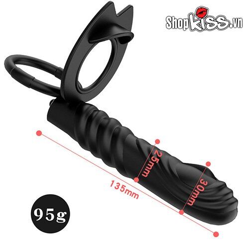 Vibrating Penis Ring with Anal Stimulator for Men