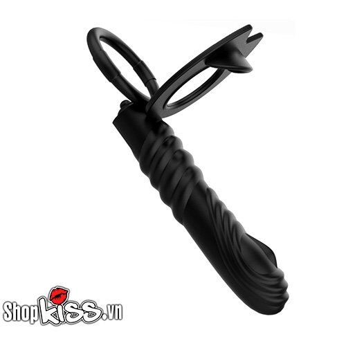 Vibrating Penis Ring with Anal Stimulator for Men