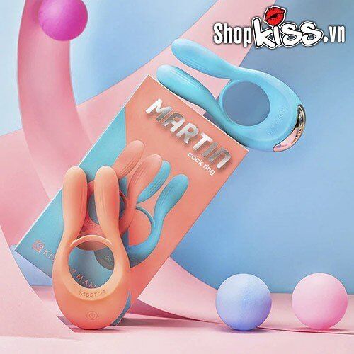 Kisstoy Man Martin Silicone Vibrating Cock Ring Blue