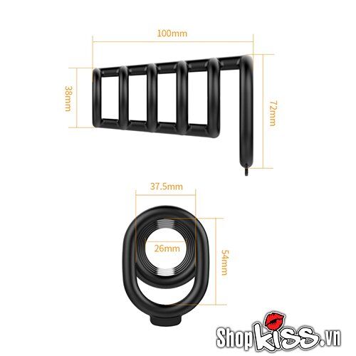 Vòng đeo chống xuất tinh sớm silicone đen kéo dài cuộc yêu