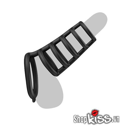 Vòng đeo chống xuất tinh sớm silicone đen kéo dài cuộc yêu