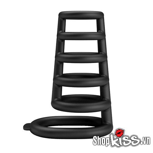 Vòng đeo chống xuất tinh sớm silicone đen kéo dài cuộc yêu