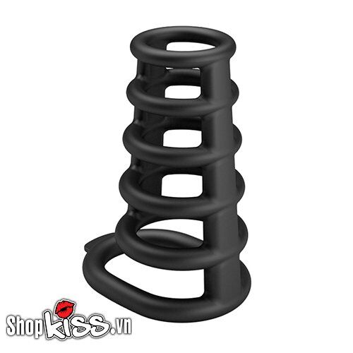 Vòng đeo chống xuất tinh sớm silicone đen kéo dài cuộc yêu