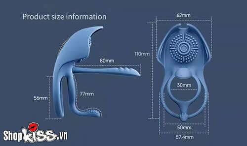 Svakom Barzillai Multi-Point Vibrating Ring for Couples Blue Silicone