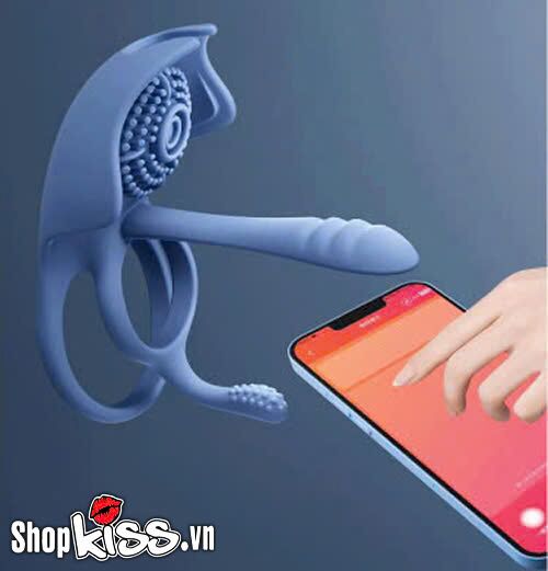 Svakom Barzillai Multi-Point Vibrating Ring for Couples Blue Silicone