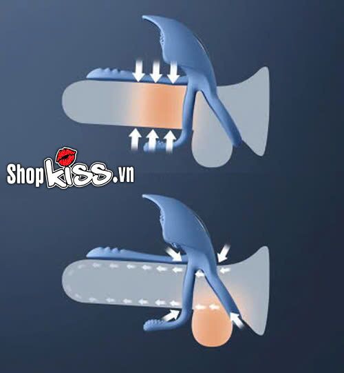 Svakom Barzillai Multi-Point Vibrating Ring for Couples Blue Silicone