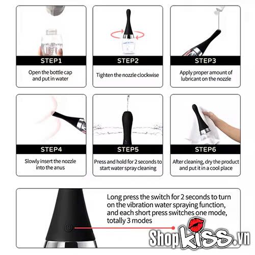 Dụng cụ vệ sinh hậu môn sạc điện tự động Anal Cleanser an toàn tiện lợi