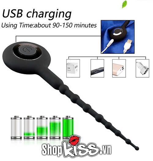 Dụng cụ rung niệu đạo Ji Yuma dạng chuỗi hạt silicon cao cấp