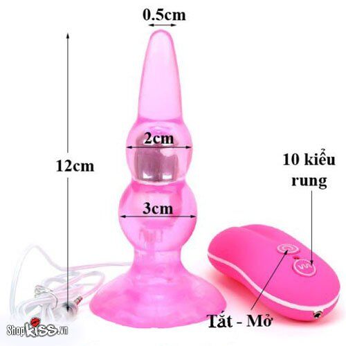 Trứng rung hậu môn có đế hít tường silicon cao cấp gay