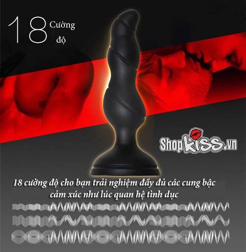Máy rung hậu môn silicon cao cấp 18 tần số điều khiển từ xa chống nước