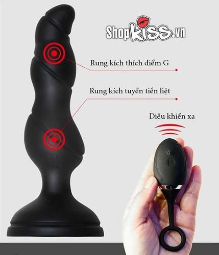 Máy rung hậu môn silicon cao cấp 18 tần số điều khiển từ xa chống nước