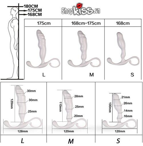 Máy mát xa hậu môn hình lưỡi 3 size kích thích mạnh mẽ dễ sử dụng