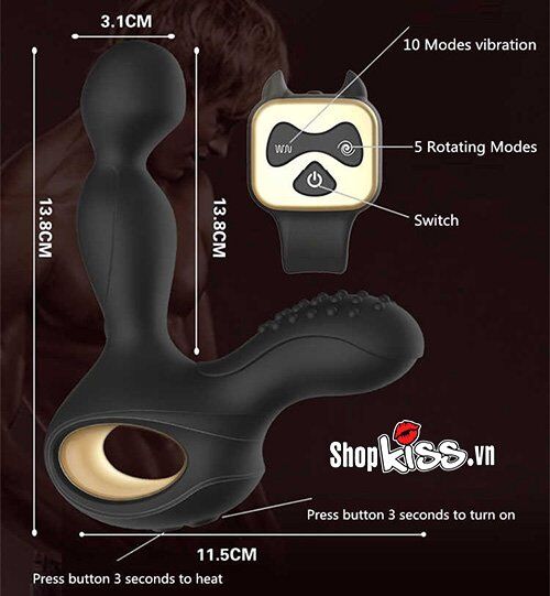 Máy Kích Thích Hậu Môn NV Toys Cako Silicone Rung Ngoáy 360 Độ Pin Sạc