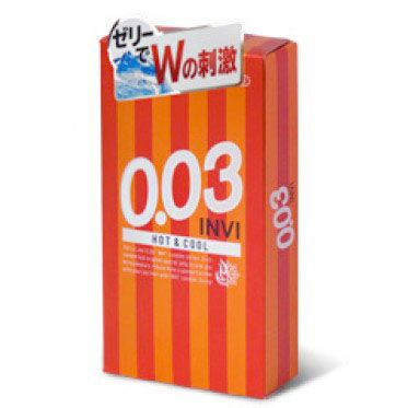 Bao cao su siêu mỏng Jex INVI 003 Hot Cool chống tuột an toàn 