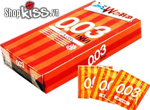 Bao cao su siêu mỏng Jex INVI 003 Hot Cool chống tuột an toàn