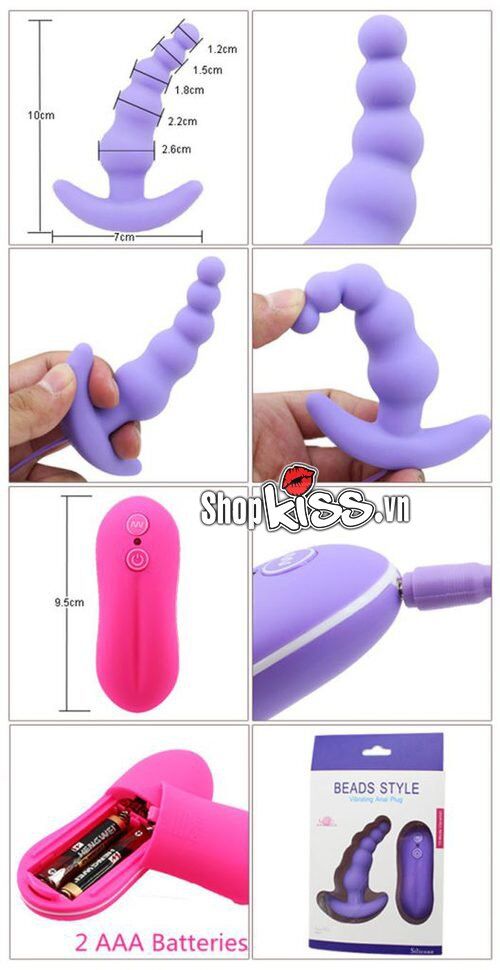 Kích thích hậu môn hình mỏ neo 10 chế độ rung silicon chống nước